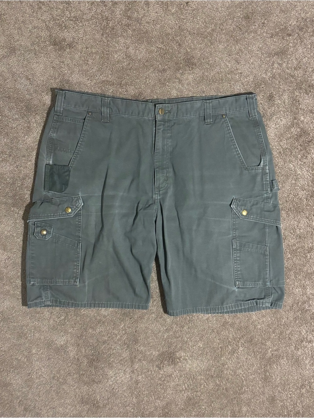 Carhartt B357 Cargo Shorts Mens 42 Green Canvas Relaxed Fit Workwear Heavy Duty